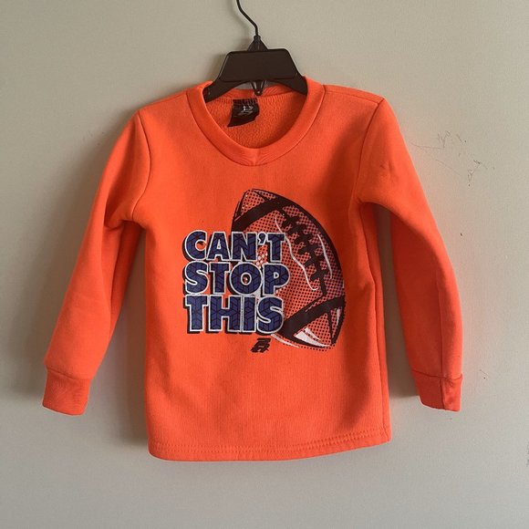 Boys Size 4 Orange Football Kids Sweatshirt - Picture 1 of 11